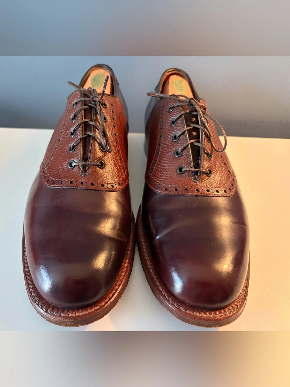 Alden x Leffot Color 8 & Brown Alpine Grain Saddle Shoe Size 10D